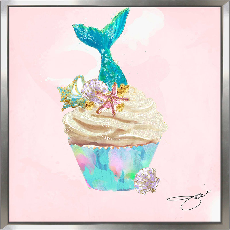 Sweet Mermaid (Square) par By Jodi - impression, Cadre flottant argent, H 31,5 po x l 31,5 po x P 2 po