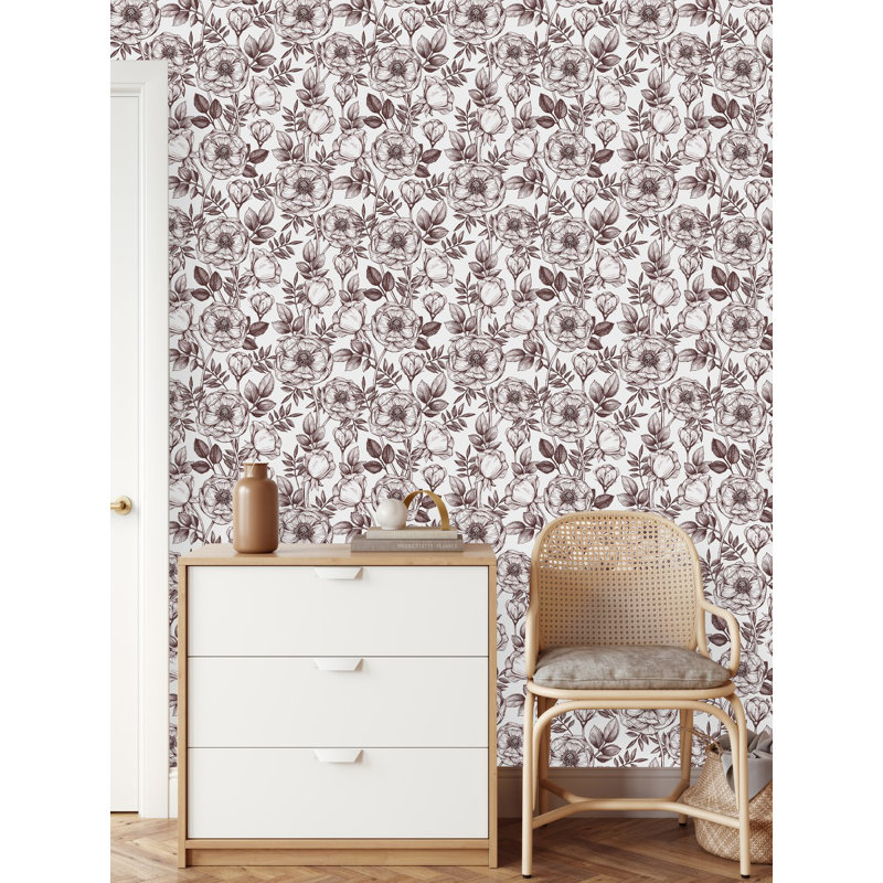 Peel & Stick Floral Wall Mural, 2.08' W x 10.42' L