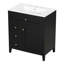 Meuble-lavabo autoportant de 30 po avec lavabo et meuble-lavabo moderne en bois d'hévéa et en bois franc avec 3 tiroirs et une tablette réglable pour beaucoup de rangement et d'organisation