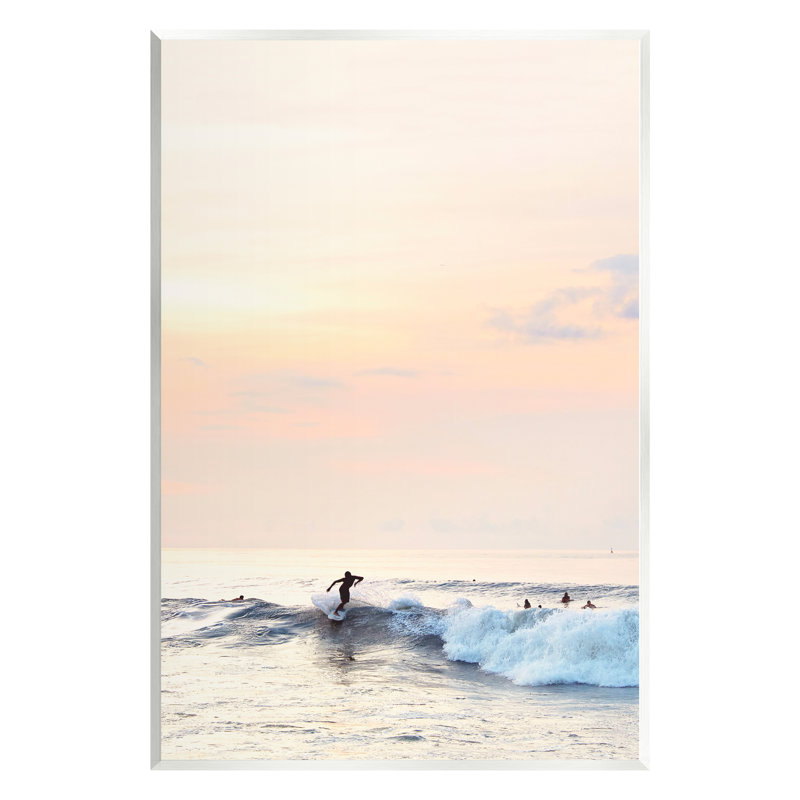 «Stupell Industries Sunset Surfer», reproduction d'art sur toile par Sissi et Seb, H 19 po x l 13 po x P 0,5 po