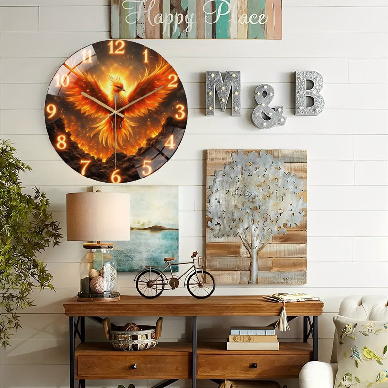 Horloge murale Phoenix Fire