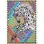 Tapis décoratif géométrique de couleur bleue-1131407843