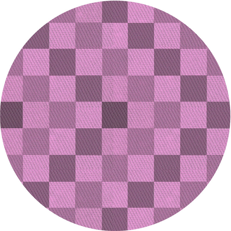 Tapis rose à motifs/mauves de zone, Rond 5 pi