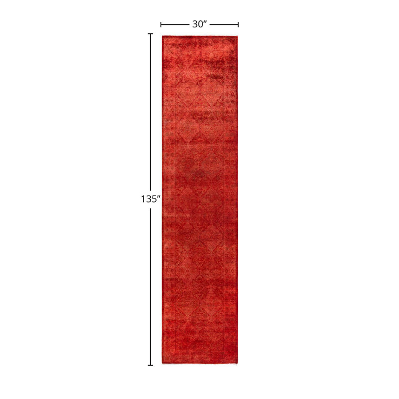 Overyed One-of-a-Kind Runner 2'6" X 11'3" Hand Knotted Area Rug