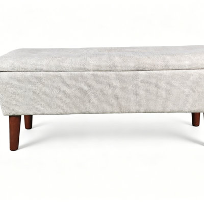 42" Rectangular Linen Ottoman Bench