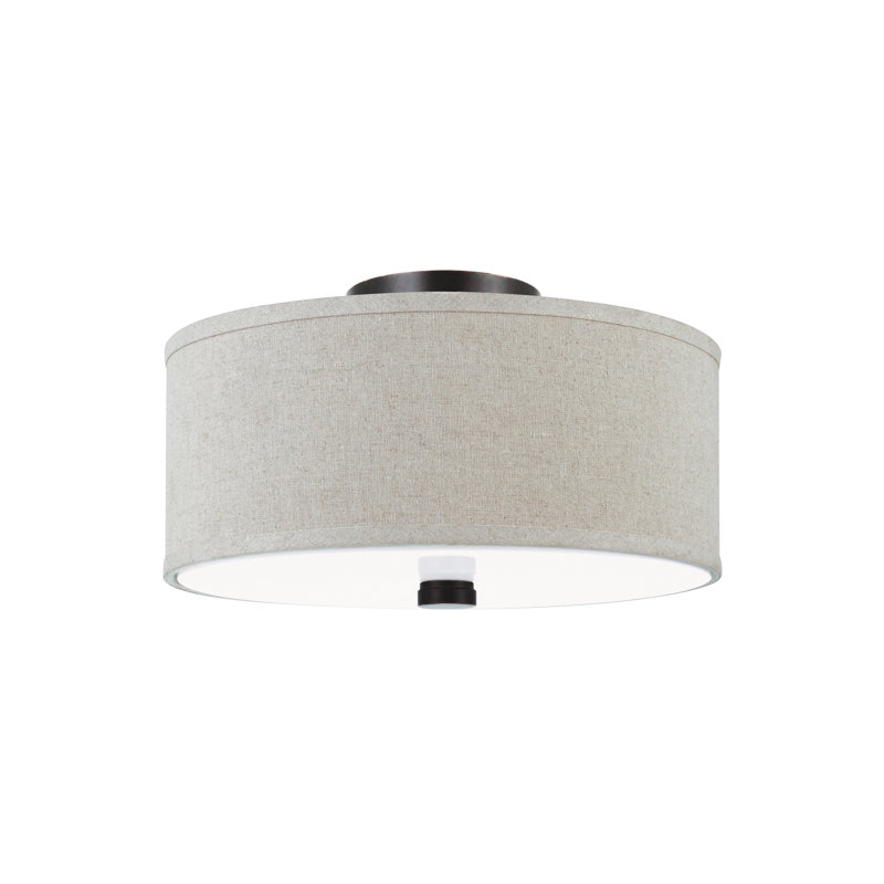 Plafonnier Dayna Shade 2 - Lumière 14 po, Sienne brûlée, Non