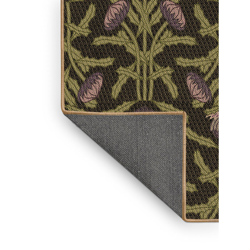 Performance Wool Floral Indoor Rug, Rectangle 5' x 7'