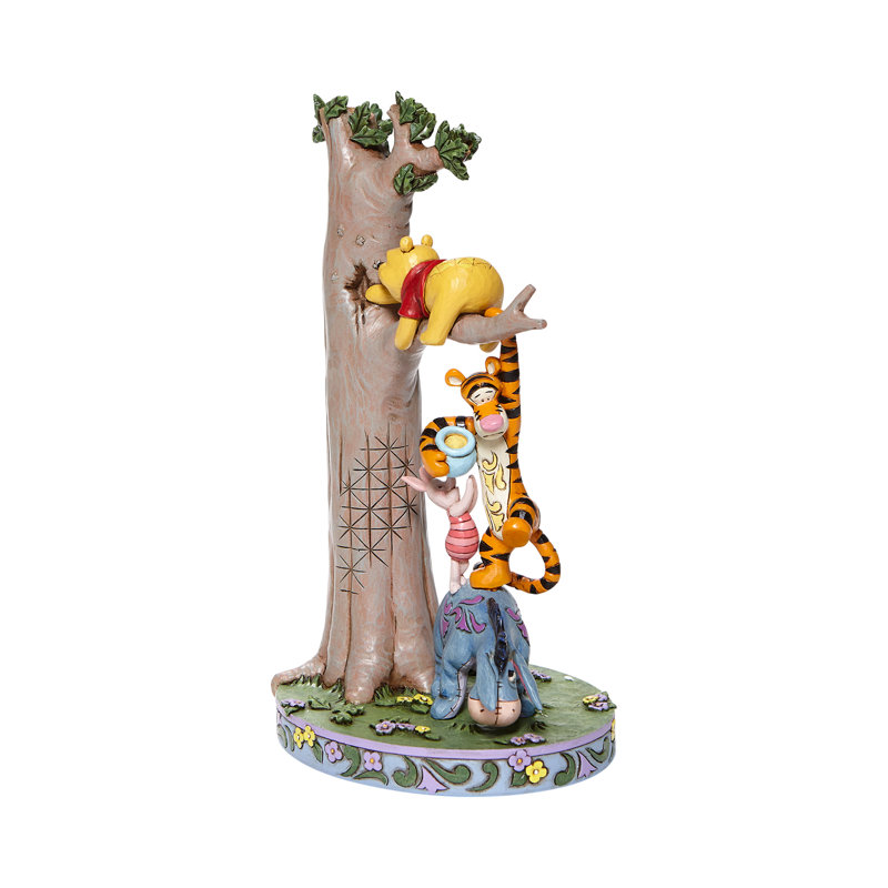 Hand-Painted Multicolor Wood Winnie the Pooh Figurine