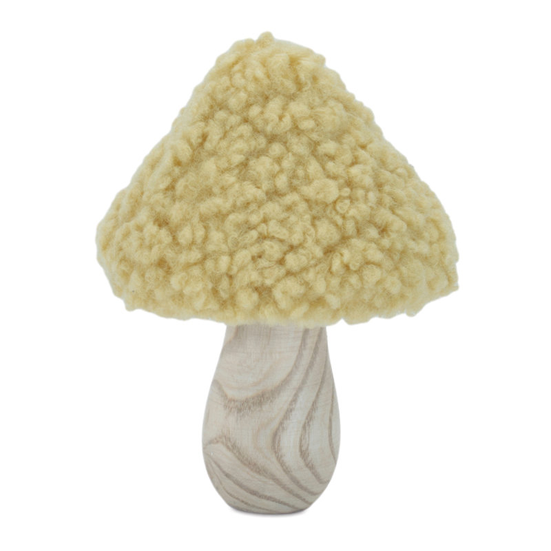 Figurines champignon en bois et tissu