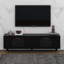 Meuble télé contemporain avec tablettes réglables, portes en verre cannelé-2101869346