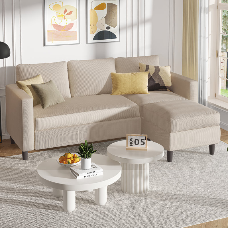 Canapé modulaire rembourré 73,6 po Coito, Mélange de polyester gris foncé