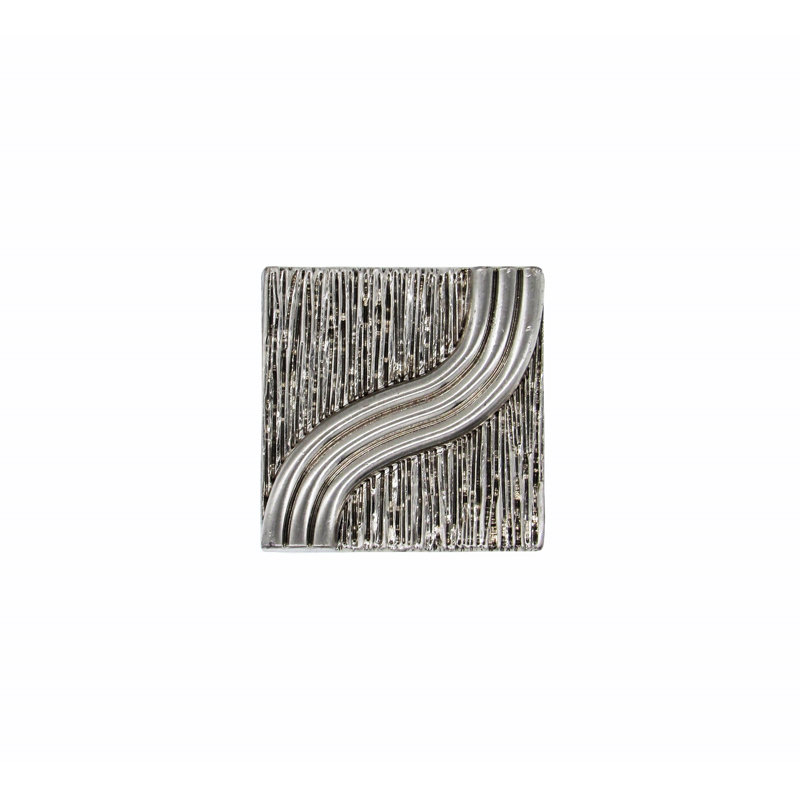 Square Wave Textured Knob Pewter Ox, Satin Nickel
