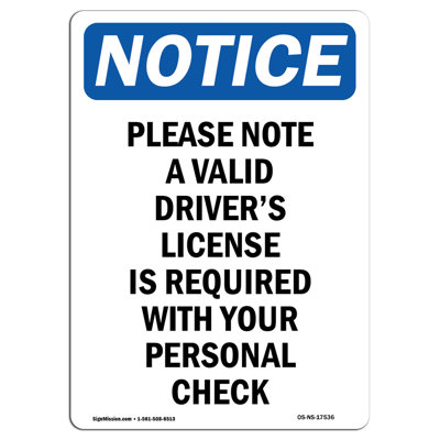 Veuillez noter un permis de conduire valide