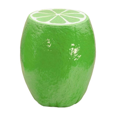 Lemon Fruit Stool, 14" Resin Stool, Side Table, Home Decor Plant Stand Garden Indoor Outdoor Decorations by August Grove