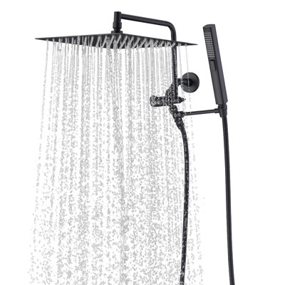 12" Rain Shower Head with Handheld 5-Spray Combo, Adjustable Z-Arm & 79" Hose