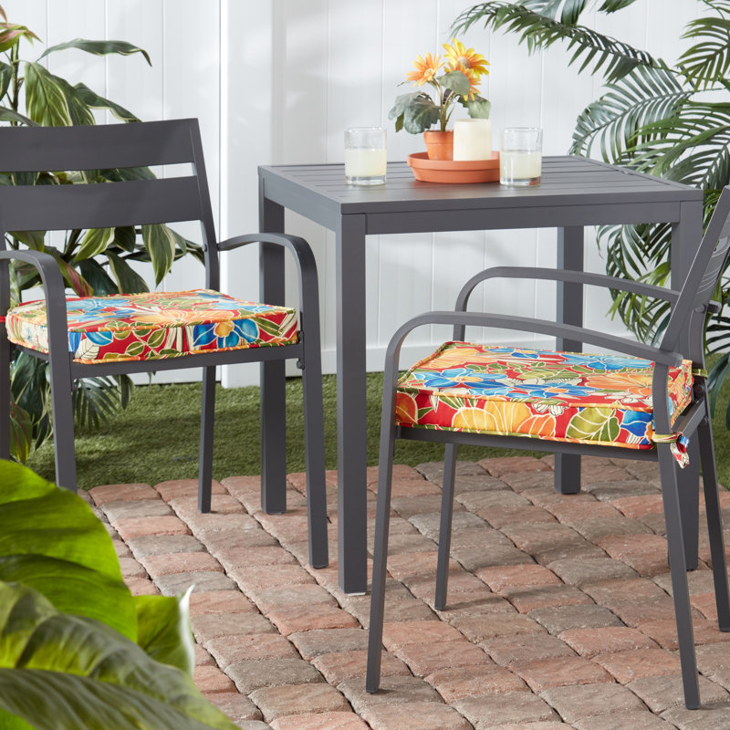 Outdoor Dining Chair Seat Pad, Aloha Red
