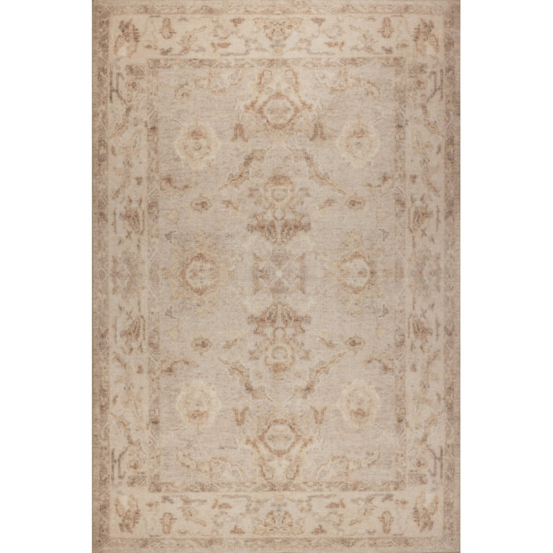 Tapis en chenille tissé à motif rétro Lucien, Rectangle 4 pi 8 po x 6 pi 3 po