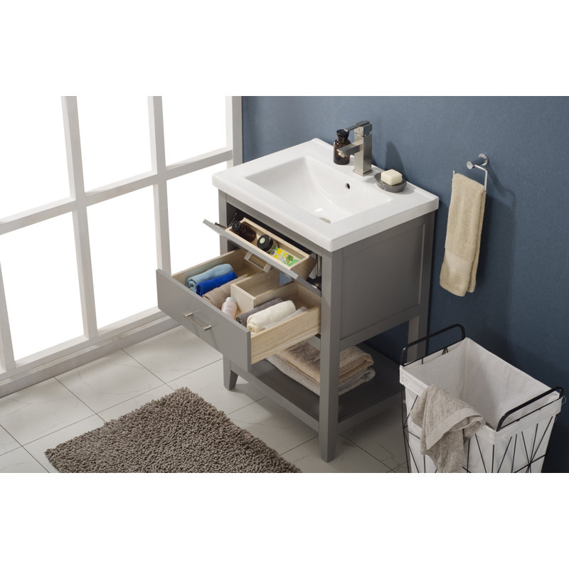 Ensemble de meuble-lavabo simple 24 po Eakins, Gris