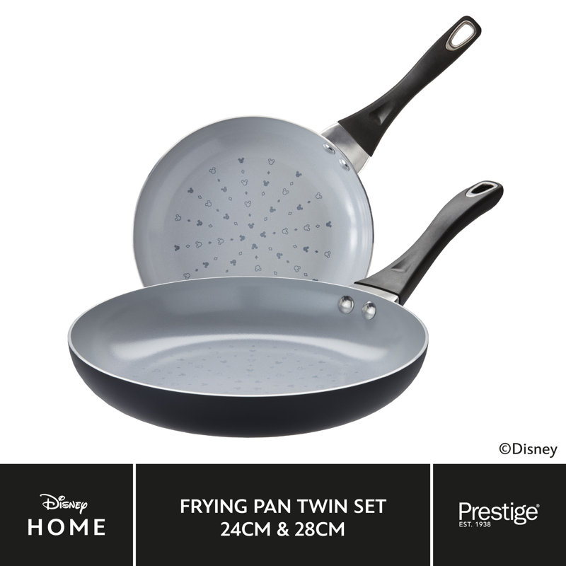 Prestige X Disney Monochrome Non Stick Toxin Free Frying Pan Twin Pack Set - 24/28cm