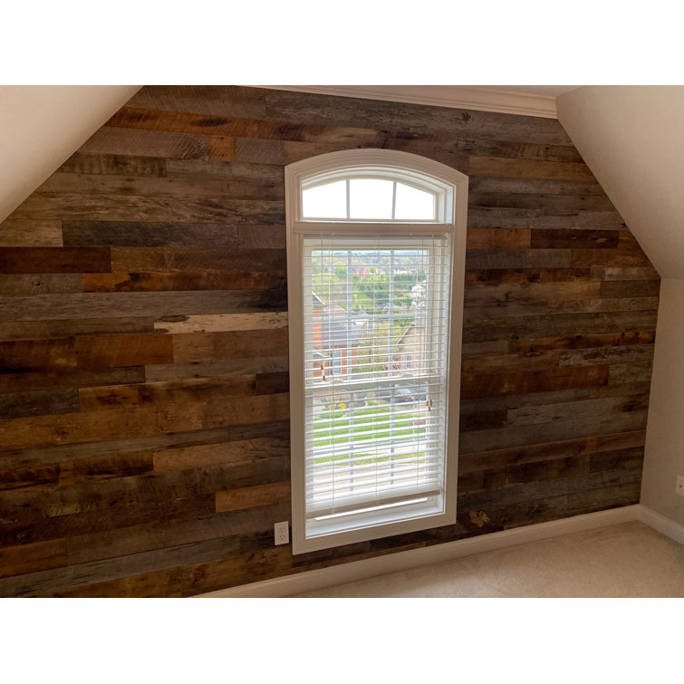 COLAMO 10 Peel and Stick Real Reclaimed Barn Wood Wall Planks,Rustic Wooden  Paneling for Wall,Adhesive Weathered Shiplap Boards for Living Room Bed