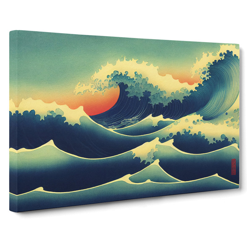 Japanese Waves Crashing Vol.1 - Wrapped Canvas, 35cm H x 50cm W x 3cm D