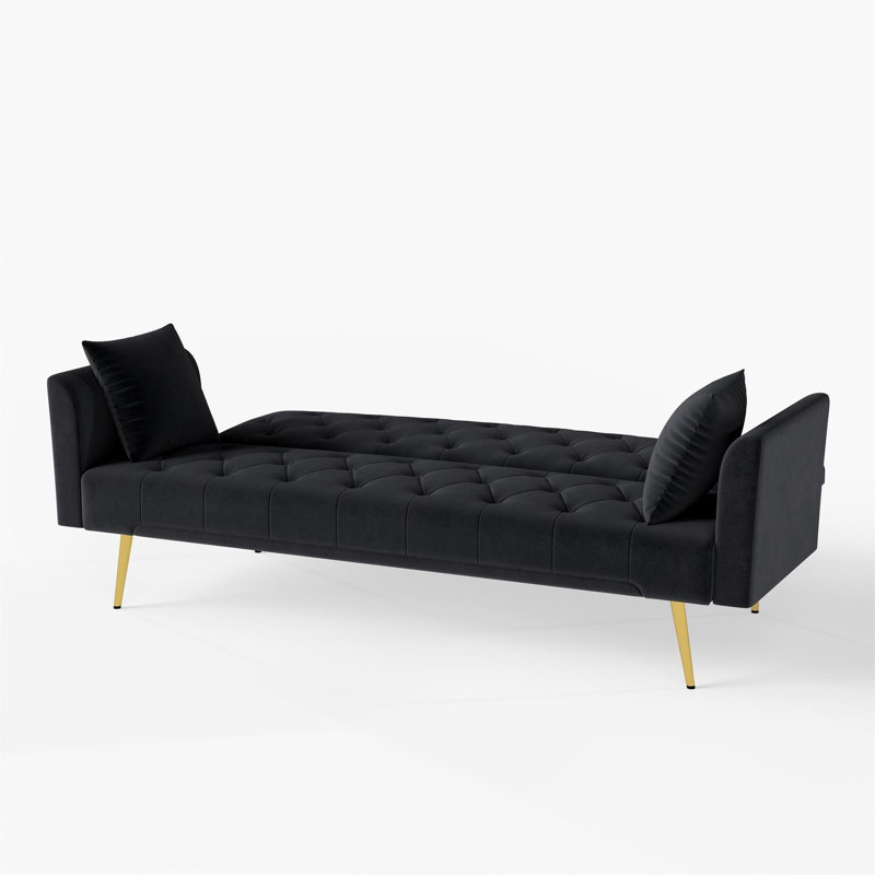 Canapé-lit pliable de 73 pouces, Noir