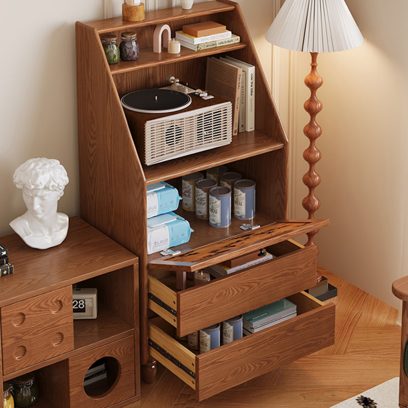 Buffet de luxe à la française de style minimaliste rétro, Brun