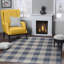 Tapis intérieur / extérieur noué à la main bleu / gris Lurean