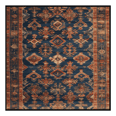 Machine Washable Art Deco Black Area Rug