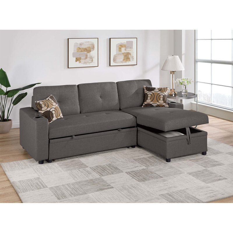 Canapé modulaire réversible Poundex avec porte-gobelets et rangement
