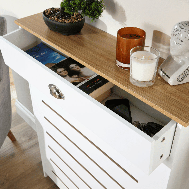 Batley Drawer Radiator Cover, 1 Drawer - 78cm W, White