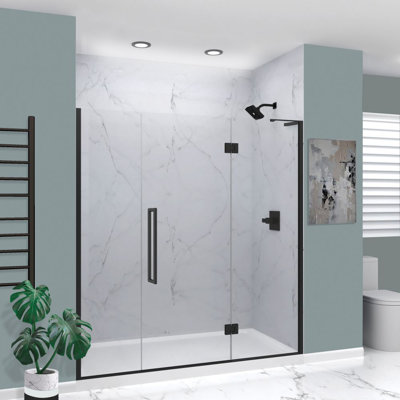 Transolid Elizabeth 75-in W x 76-in H Hinged Shower Door with Clear Glass