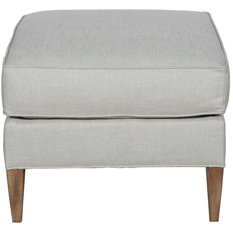 Merrill Ottoman, Impala Linen, Dove Gray