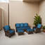 Ensemble de 5 meubles de patio extérieur, ensemble de conversation en osier pour terrasse-1902212504