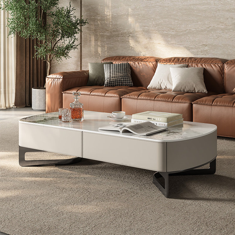 Italian style coffee table, 13.78" H x 55.12" L x 31.5" W