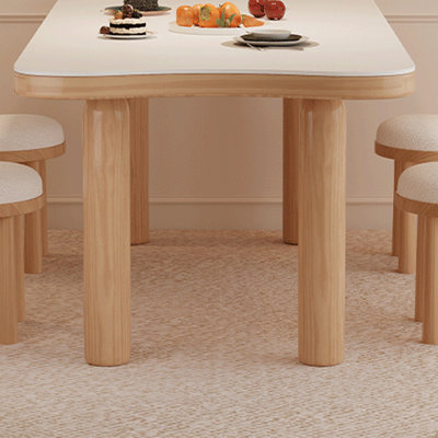 Creamy Style Simple Exquisite Rock Slab Table by MRzenghong