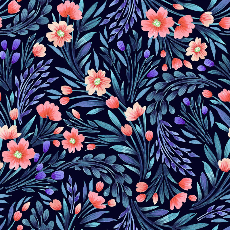 Pink Flowers With Dark Purple Leaves Wallpaper