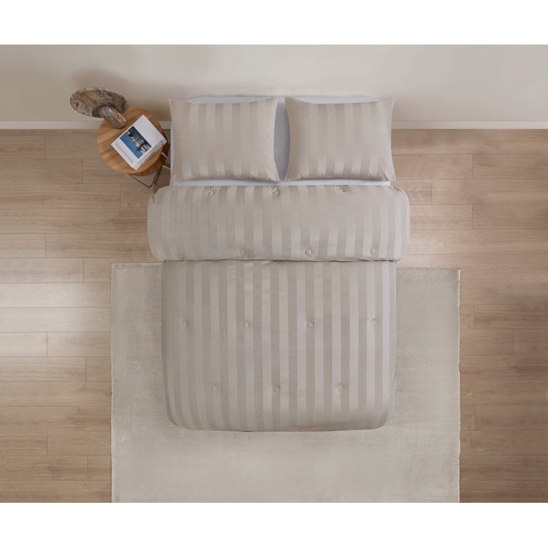 Ensemble d'édredon 3 pièces Chelsea, Édredon pour très grand lit + 2 taies décorativ, Beige