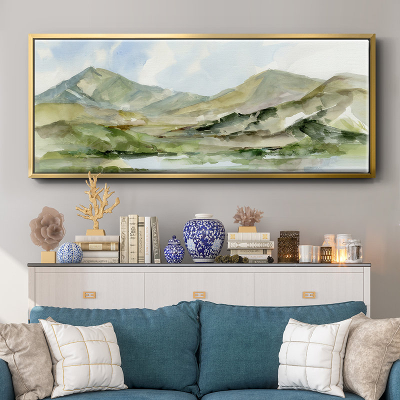 Serene Mountains II - toile encadrée, H 24 po x l 60 po