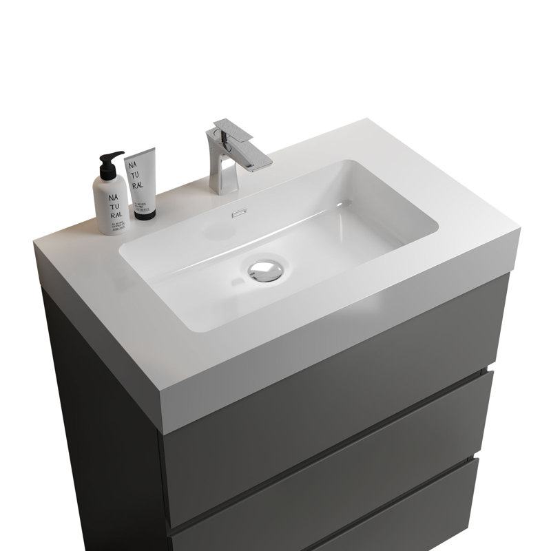 29.9'' Single Bathroom Vanity with Plastic Top
