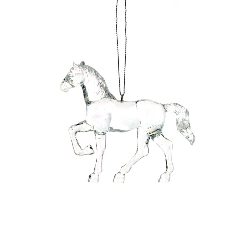 Ornement en acrylique transparent à fixation pour le cheval
