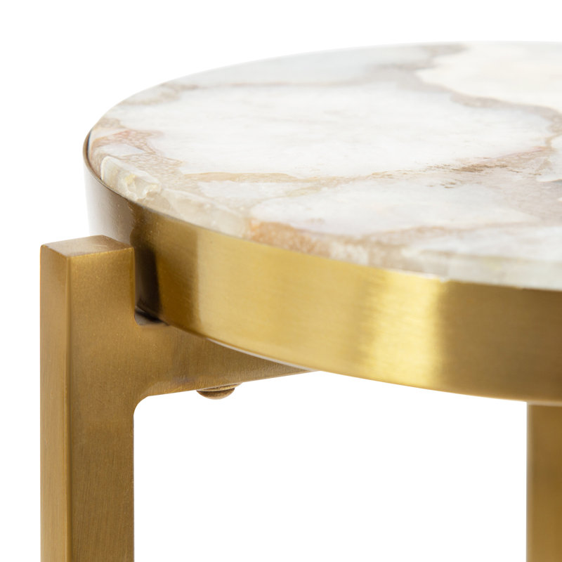 Table de bout Eveland Stone, Or, Naturel