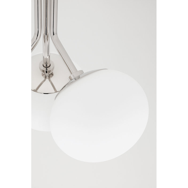 Alex Glass Semi Flush Mount, Polished Nickel