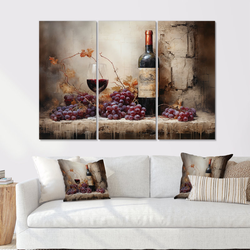 «Lush Luster I - Wine», ensemble d'art mural, H 40 po x l 60 po