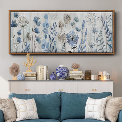 Blue Meadow- Framed Canvas