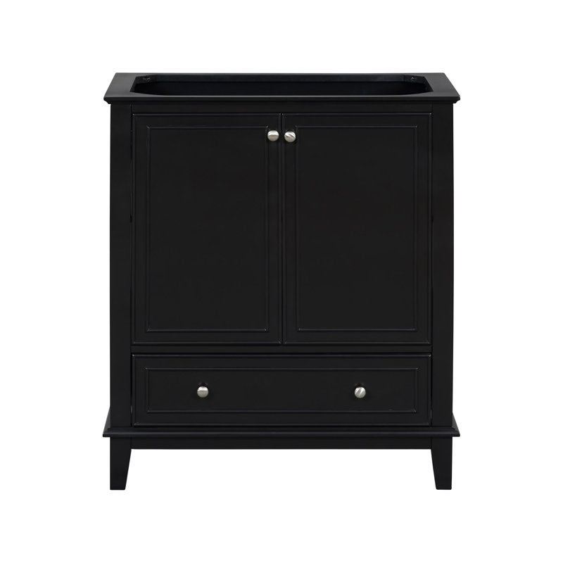 Meuble-lavabo 30 po sans lavabo, base seulement, armoire de salle de bain multifonctionnelle avec portes et tiroir, structure solide et panneau en bois aggloméré