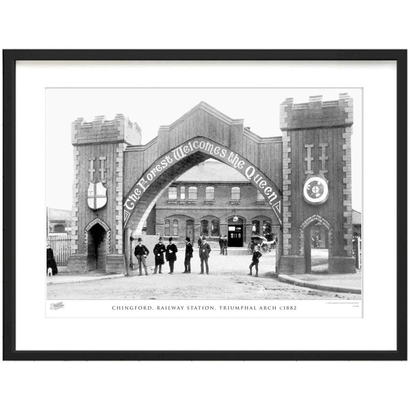 Chingford, Railway Station, Triumphal Arch C1882 by Francis Frith - Single Picture Frame Print, 28cm H x 36cm W x 2.3cm D