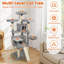 65” Tall Multi-level Cat Tree with 3 Upholstered Top Perch 2 Cat Condos Cat Basket Light Grey-1537281178