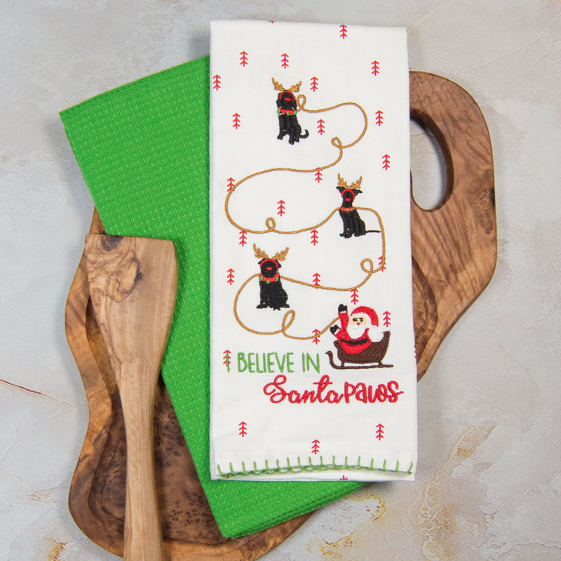 Ensemble de deux serviettes Believe In Santa Paws