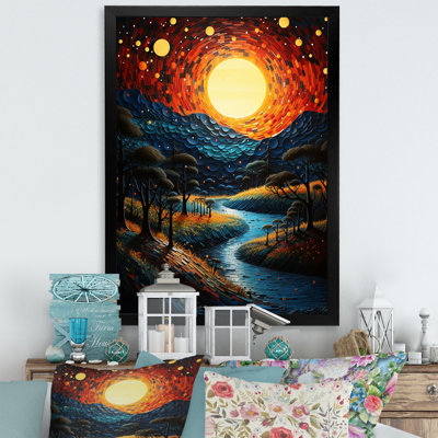 «Mystic Forest River Sunset Pastoral III», reproduction sur toile